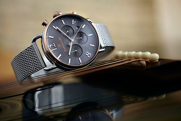 Creative product photography of a man's watch