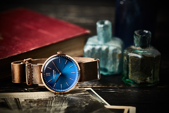 Creative product photography of a man's watch