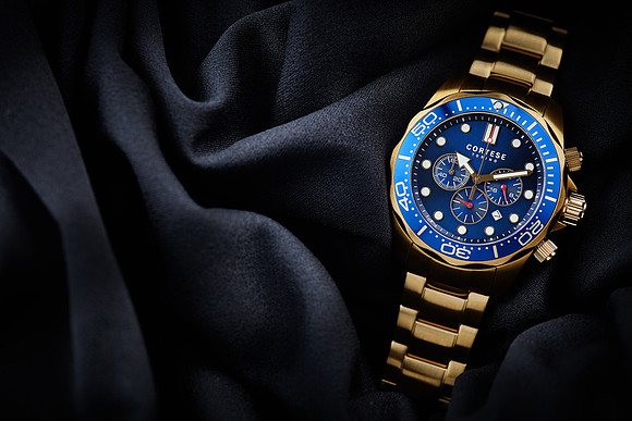 Creative product photography of a man's watch
