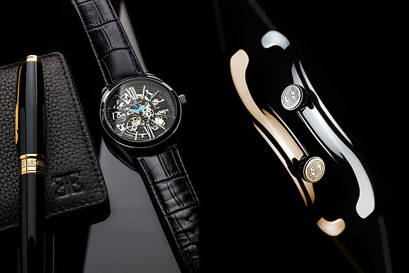Creative product photography of a man's watch